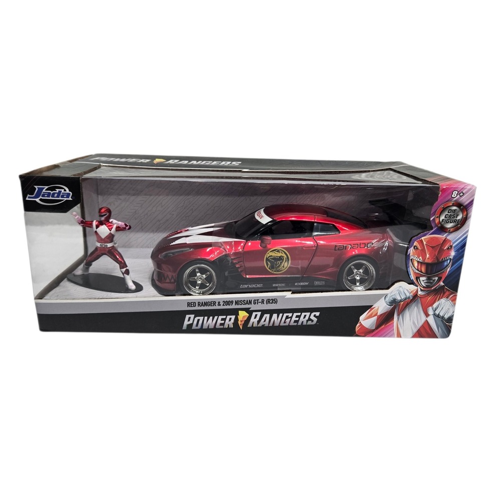 Jada Power Rangers Red Ranger & 2009 Nissan GT-R R35 1:24 Die-Cast Car 31908 NEW